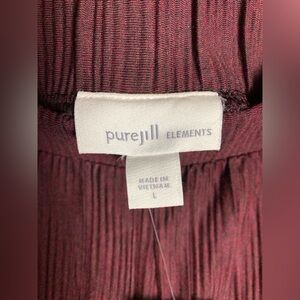 J. Jill Eggplant pleated pull-on wide legs. NWT.